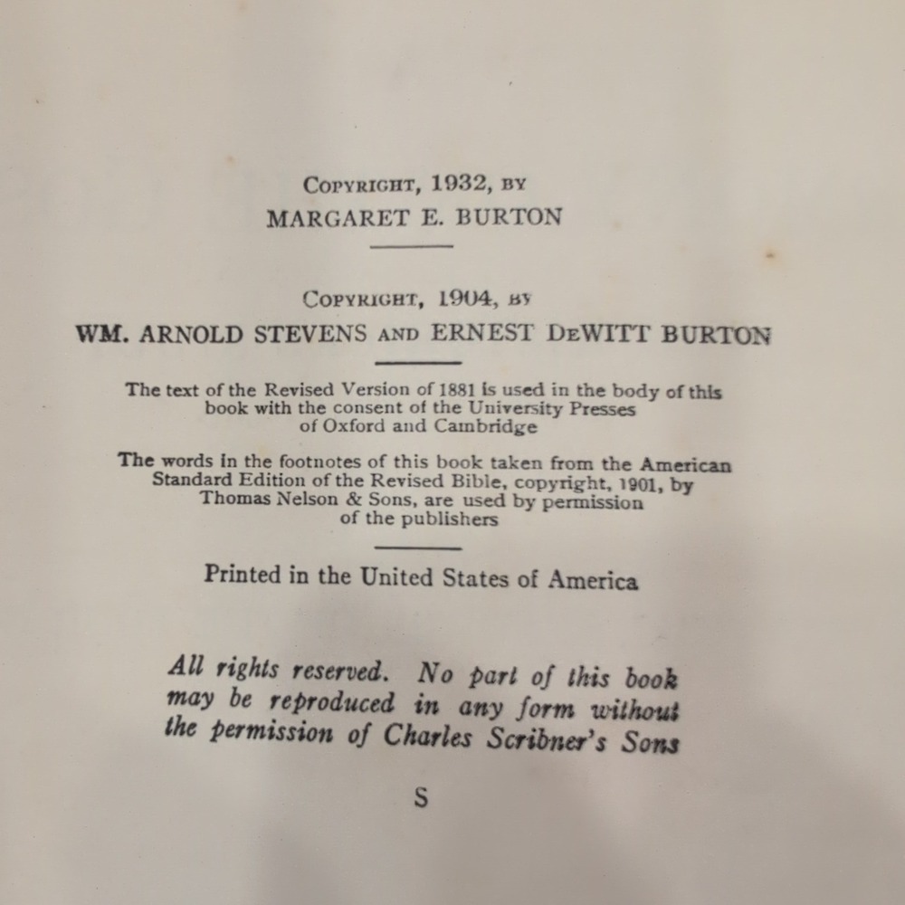 A Harmony of‎ the Gospels for Historical Study Stevens Burton 1932 Scribner's - Picture 6 of 7